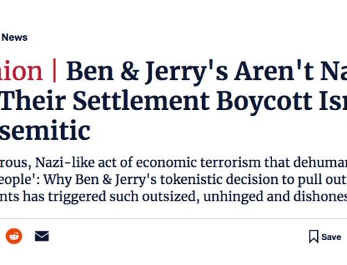 Haaretz OpEd on Ben and Jerry’s